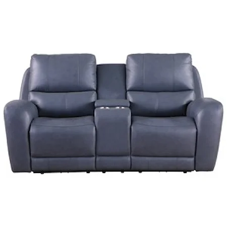 Contemporary Power Reclining Loveseat with Power Headrest